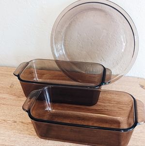 Pyrex Corning Brown/Amber glass set